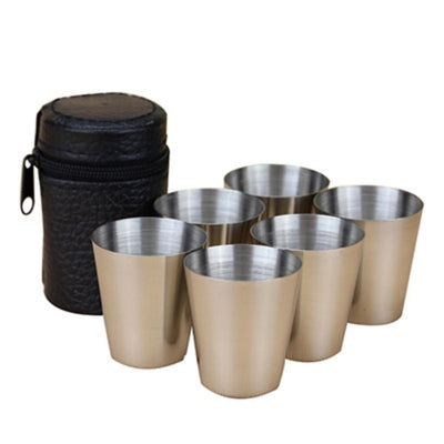 6 Pieces Stainless Steel Cups Wine Beer Whiskey Mugs