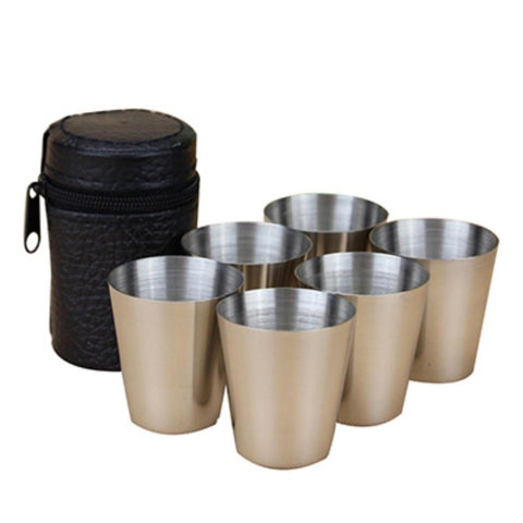 6 Pieces Stainless Steel Cups Wine Beer Whiskey Mugs