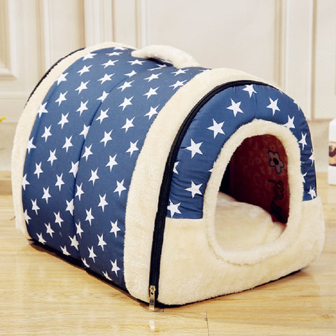 Dog House Nest With Mat Foldable Pet Dog Bed Cat Bed House Small Medium Dogs