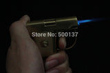 Mini Novelty Metal Pistol Jet Flame Windproof gun Lighter With Box