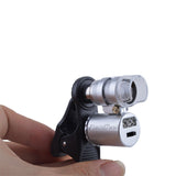 60X Zoom LED Clip On Mobile Phone Magnifiers Microscope Micro Lens for Apple iPhone 6 Plus/Samsung Galaxy S6 Other Smartphones