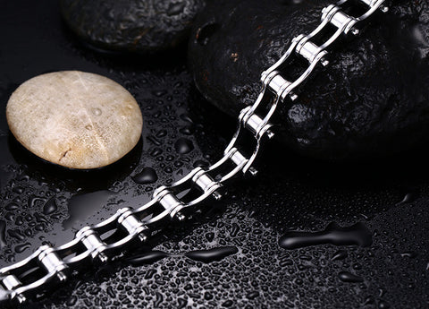 Stainless Steel Bracelet  Men  Biker Bicycle Motorcycle Chain