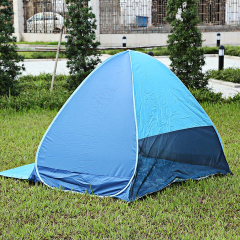 Instant Quick Cabana Beach Tent Outdoor Automatic Foldable Sun Shelter 3 - 4 Person Portable UV Protection