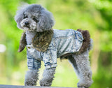 Denim Dog Clothes Winter Fur Collar Dog Coat Thick Warm Pet Clothes Jeans