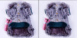 Denim Dog Clothes Winter Fur Collar Dog Coat Thick Warm Pet Clothes Jeans