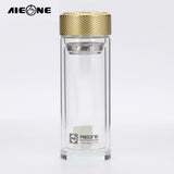 Borosilicate Glass Water Bottle Double-layer Transparent Crystal Glass Water Bottle 500ml Drinkware