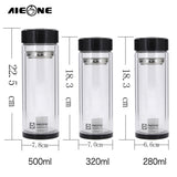 Borosilicate Glass Water Bottle Double-layer Transparent Crystal Glass Water Bottle 500ml Drinkware