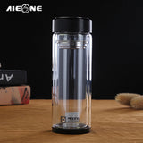 Borosilicate Glass Water Bottle Double-layer Transparent Crystal Glass Water Bottle 500ml Drinkware