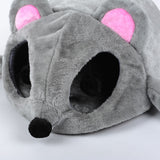 Grey Mouse Shape Bed for Small Cats Dogs Waterproof Bottom