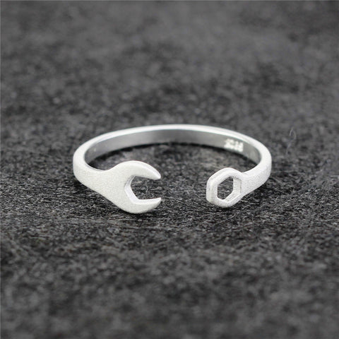S925 Sterling Silver spanner Wrench Ring