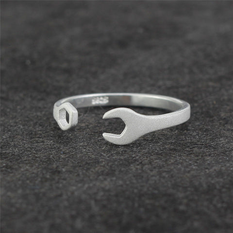 S925 Sterling Silver spanner Wrench Ring