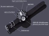 XPE Q5 R2 LED Wrist Watch Flashlight Torch Light USB Charging