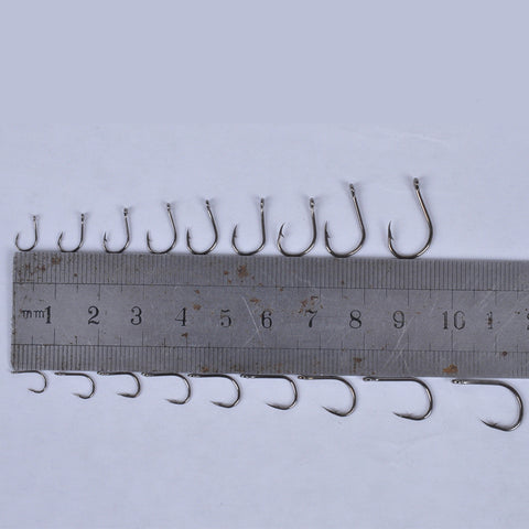 600pcs/lot Carbon Steel Fishing Hook Tackle Box 3# -12# 10 Sizes