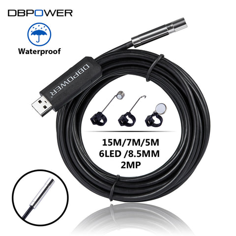 2 MP USB Endoscope 15M/7M/5M 8.5MM 6LED Lens HD Inspection Mini Camer Borescope Snake Video Cam Night Vision With OTG