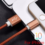 20cm / 100cm Super Strong Leather Metal Plug Micro USB Cable for iPhone 6 6s Plus 5s 5 iPadmini / Samsung / Xiaomi
