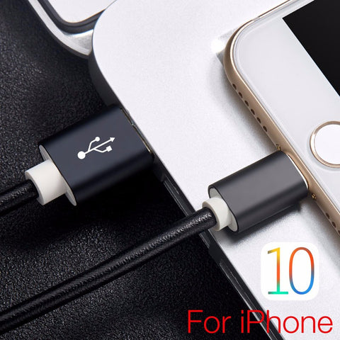 20cm / 100cm Super Strong Leather Metal Plug Micro USB Cable for iPhone 6 6s Plus 5s 5 iPadmini / Samsung / Xiaomi