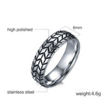 Tire Tread Style Grooved Ring Men