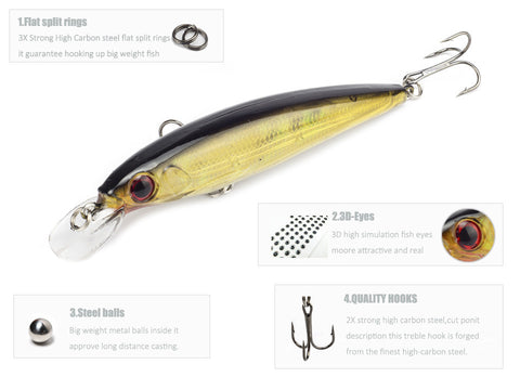 Laser Minnow Fishing Lure 11CM 13G