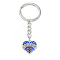 Alloy Rhodium Plated Crystal Rhinesone Hearts Charms Pug Mom Keychains