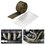 Exhaust Pipe Header Heat Wrap Resistant Downpipe 10 Stainless Steel Ties 5mx5cm