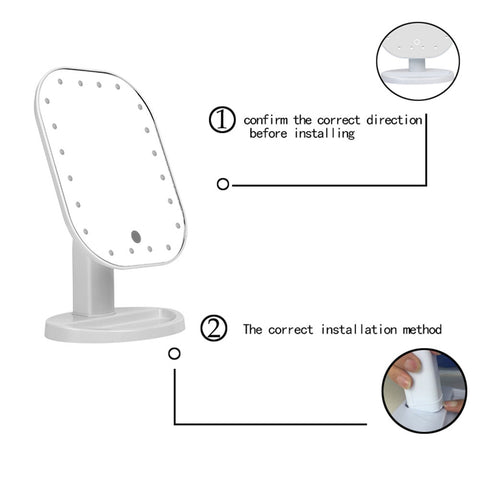 20 LED Light ABS Touch Screen Makeup Mirror