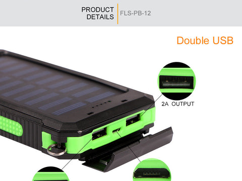 Solar Power Bank 10000mAh Waterproof