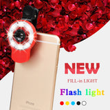 9 in 1  Multifunctional Selfie Mini LED Retina Flash with Universal  Clip on Fisheye Fish eye Wide Angle Macro Mobile Phone Lens