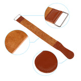 Men's Durable Cow Leather Manual Strop Straight Razor Knife Shaving Sharpening