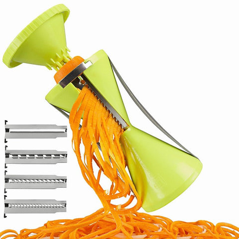 4 Blade Replaceable Vegetable Spiral Slicer Cutter