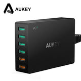 AUKEY Multi USB Charger Dual Quick Charge 3.0 Ports + 4 USB Ports Fast Turbo Wall Charger for Samsung LG G5 iPhone iPad &More PC