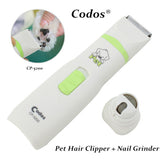 2 in 1 Codos Pet Dog Cat Hair Trimmer Paw Nail Grinder