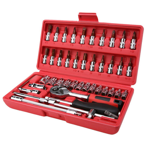 46pc Spanner Socket Set 1/4" Car Repair Tool set