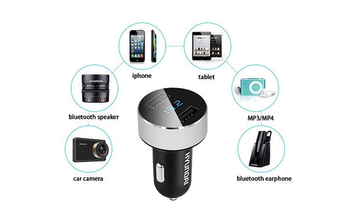 Hyundai Car Charger 5V 3.1A Quick Charge Dual USB Port LED