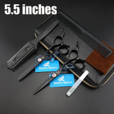 5.5 inches Professional Hair Scissors set ,Straight & Thinning barber shears,with razor, comb, oil, case