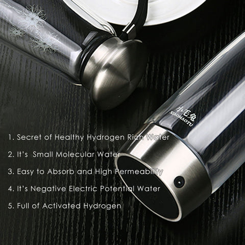 500ML Hydrogen Rich Ionizer Glass Water Bottle