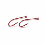 100Pcs Double barb Fishhook red covering Fishing Stainless Steel Hooks Size 1#-12#