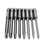 8pcs 75mm Magnetic Long Hex For Cross Head Screwdriver Bits