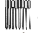 8pcs 75mm Magnetic Long Hex For Cross Head Screwdriver Bits