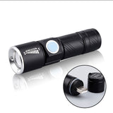 USB Handy Powerful  LED Flashlight Rechargeable Zoomable Lamp