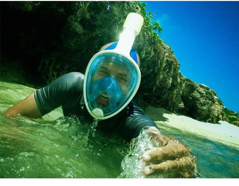 2017 Qiiwi New Arrival Snorkel Mask Full Face Design Snorkeling Diving Mask Anti-fog and Anti-leak Technology Water Sports