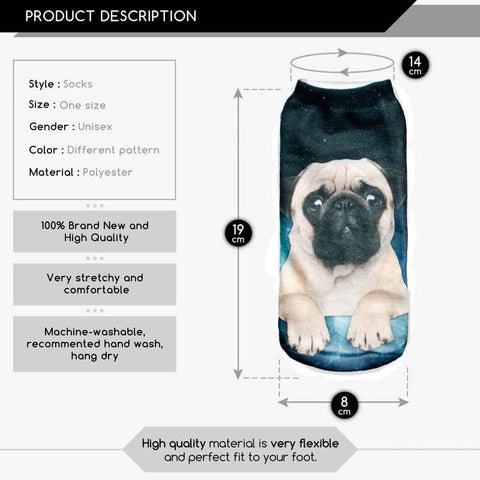 Pug Dog Socks