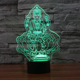 3D four hand statue of Buddha night lamp