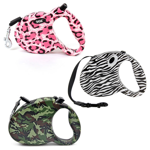 Dog Leash Pet Product Retractable Dog Leash Camouflage Leopard Print Zebra-stripe Lovely Pattern 3M Long