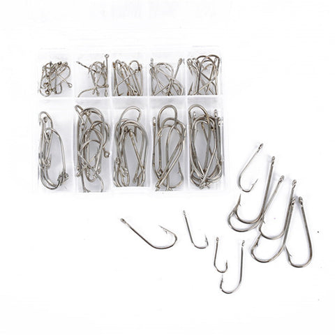 100 pcs Fishing Hooks Tackle Set With Box 10 Size