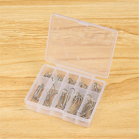 100 pcs Fishing Hooks Tackle Set With Box 10 Size