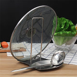 Stainless Steel Pan Pot Cover Lid Rack Stand Spoon Holder