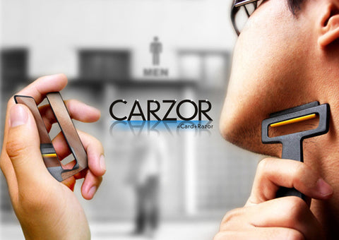 Ultraportable Card Shaver CARZOR Pocket Razor Safety Razor with Mirror & Blades