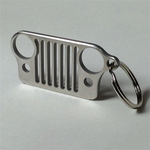 Stainless Steel grill KeyChain Key Ring for Jeep Grill