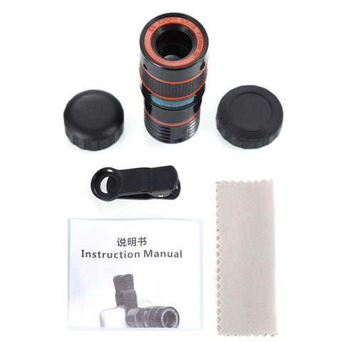 universal clip on 8x Zoom Optical Camera Lens Telescope Telephoto lens