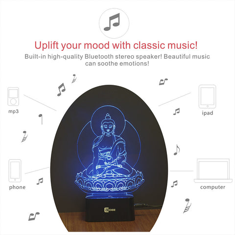 Buddha 3D Music Bluetooth Speaker Desk Table LampUSB LED